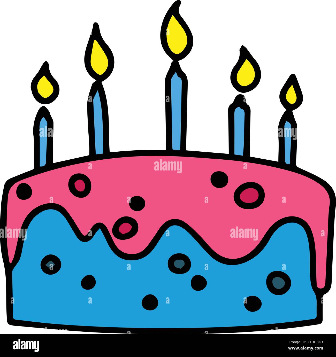 Birthday cake with candles Cake icon. Symbol of the holiday, birthday