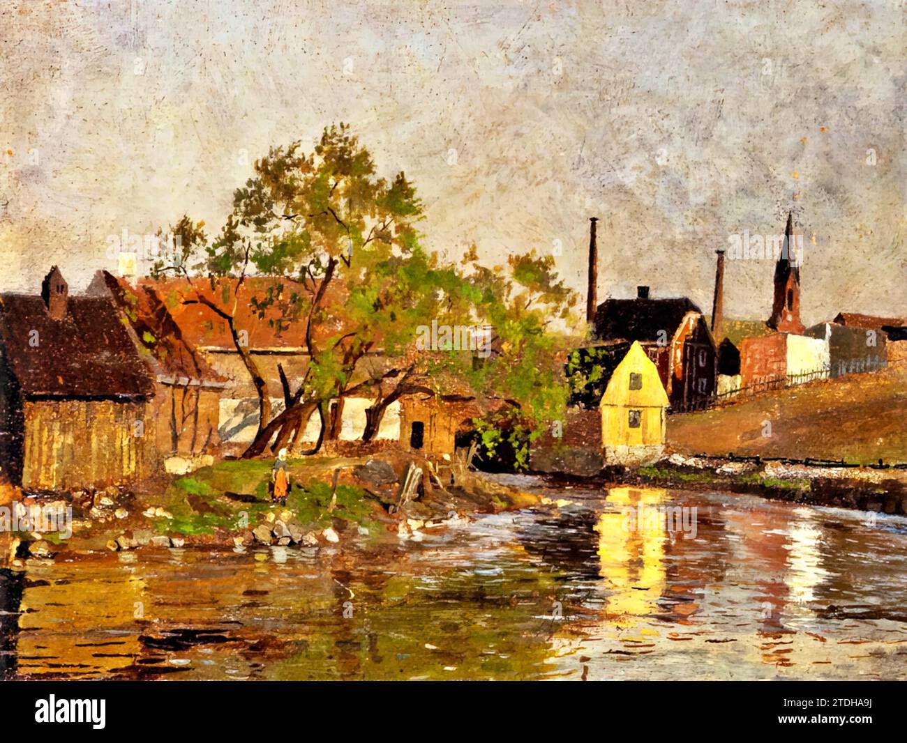 Akerselva, 1982 (Painting) by Artist Munch, Edvard (1863-1944) / Norwegian. Stock Vector