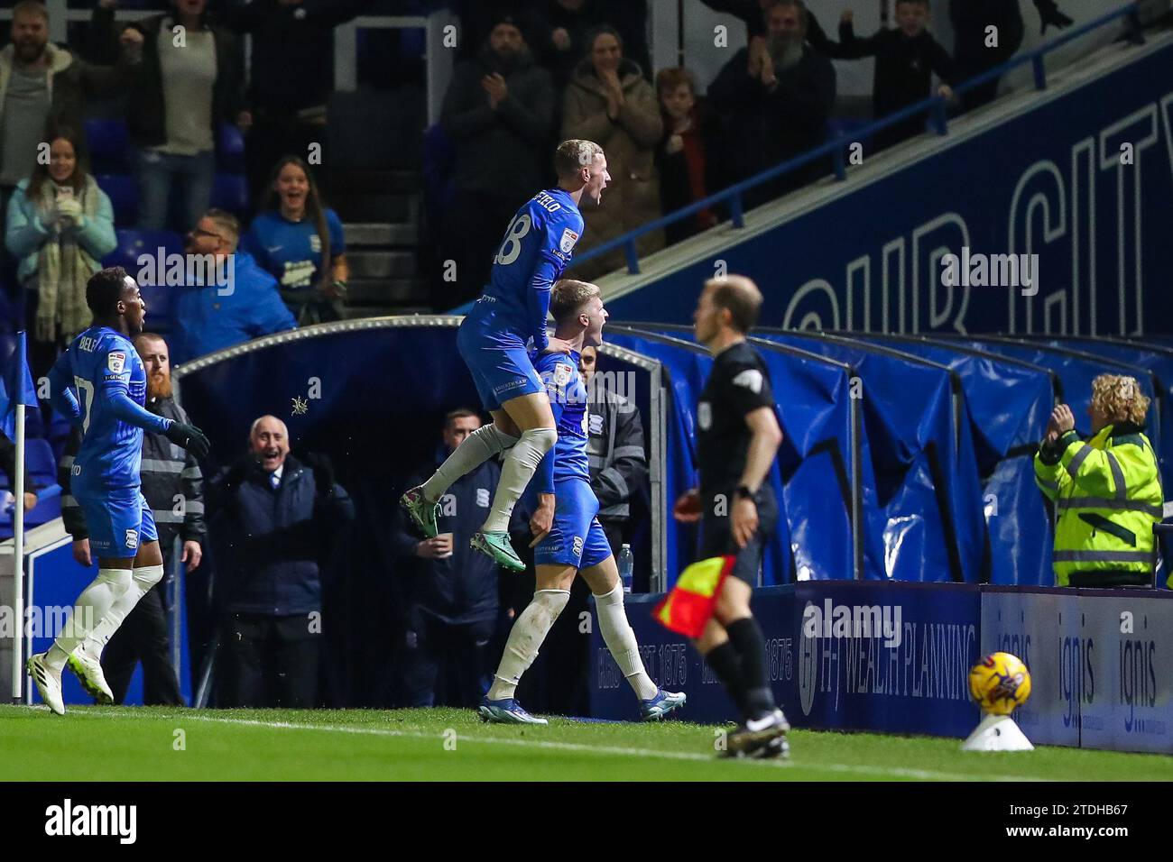 Jordan James #19 of Birmingham City celebrates his goal to make it 1-1 ...