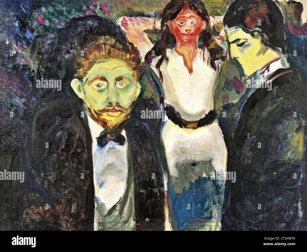 Jealousy, 1907 (Painting) by Artist Munch, Edvard (1863-1944) / Norwegian. Stock Vector