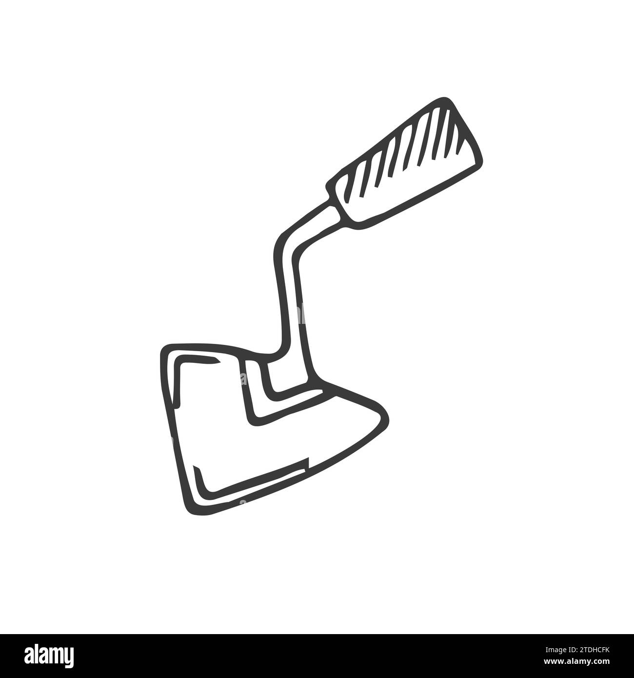 brick trowel line vector illustration isolated on white background