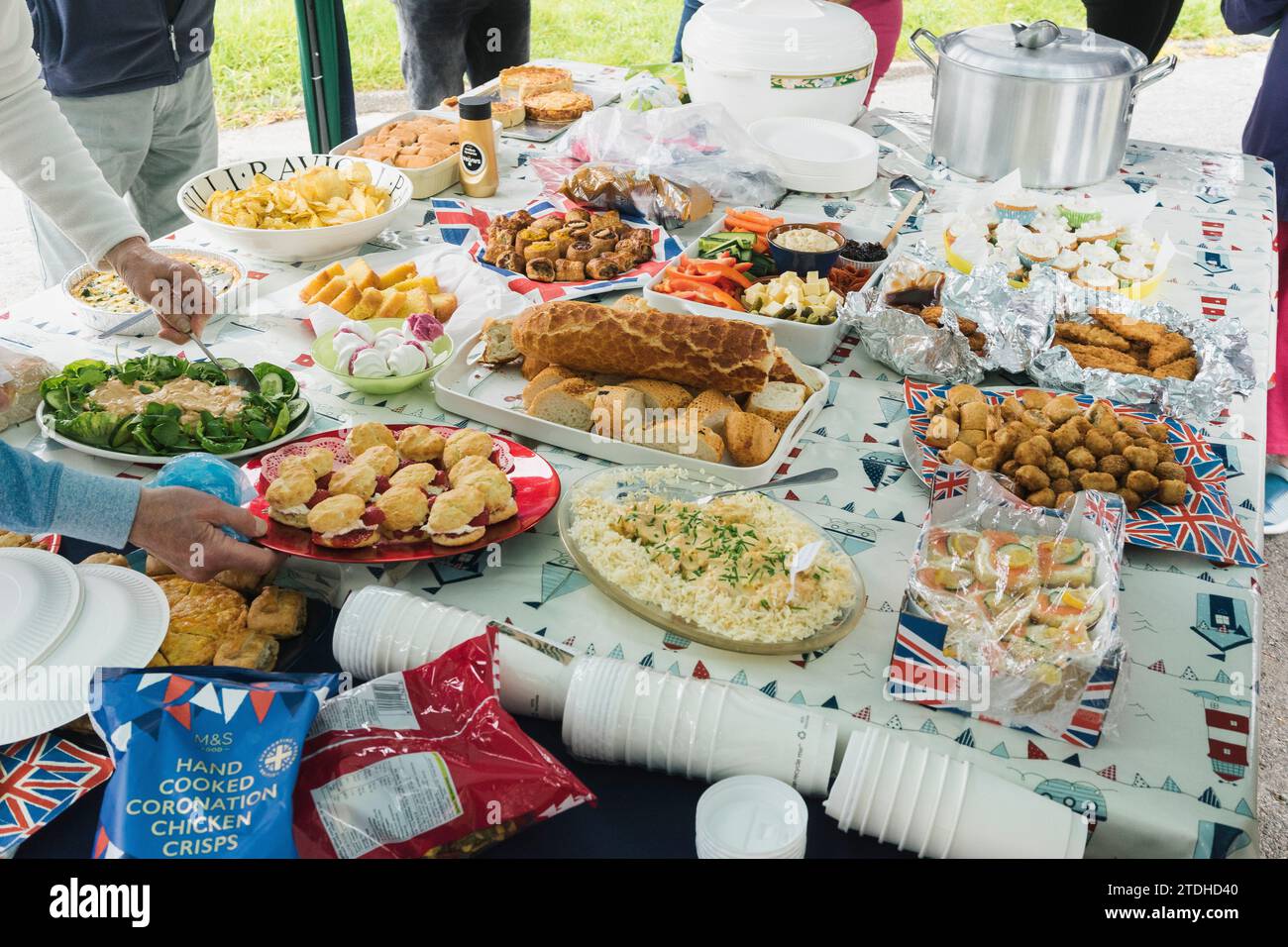 A traditional British Sweet Party to celebrate the Kings Coronation in 2023 Stock Photo