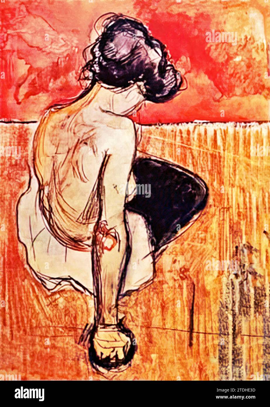 Sitting Model, 1896 (drawing) by Artist Munch, Edvard (1863-1944) / Norwegian. Stock Vector