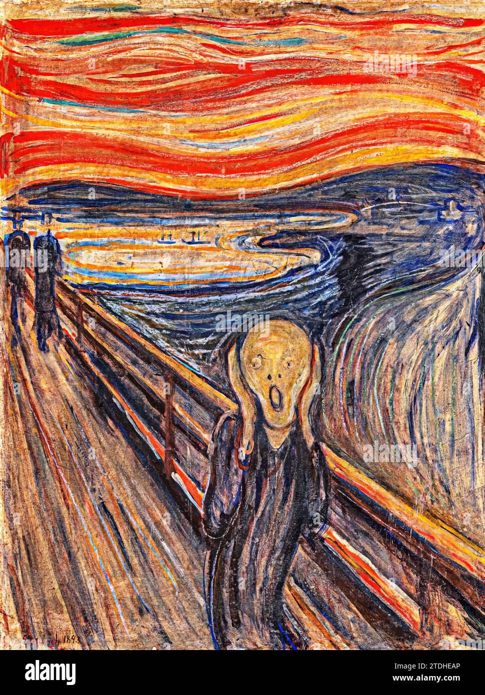 The Scream, 1893 (Painting) by Artist Munch, Edvard (1863-1944) / Norwegian. Stock Vector