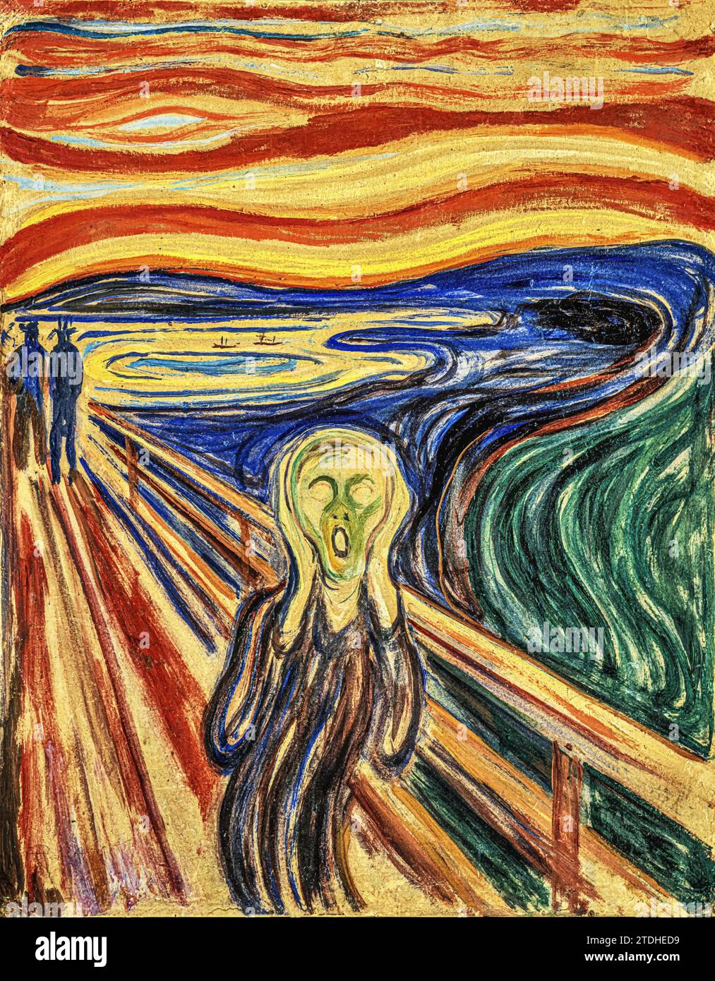 The Scream, (Pastel Painting) by Artist Munch, Edvard (1863-1944) / Norwegian. Stock Vector