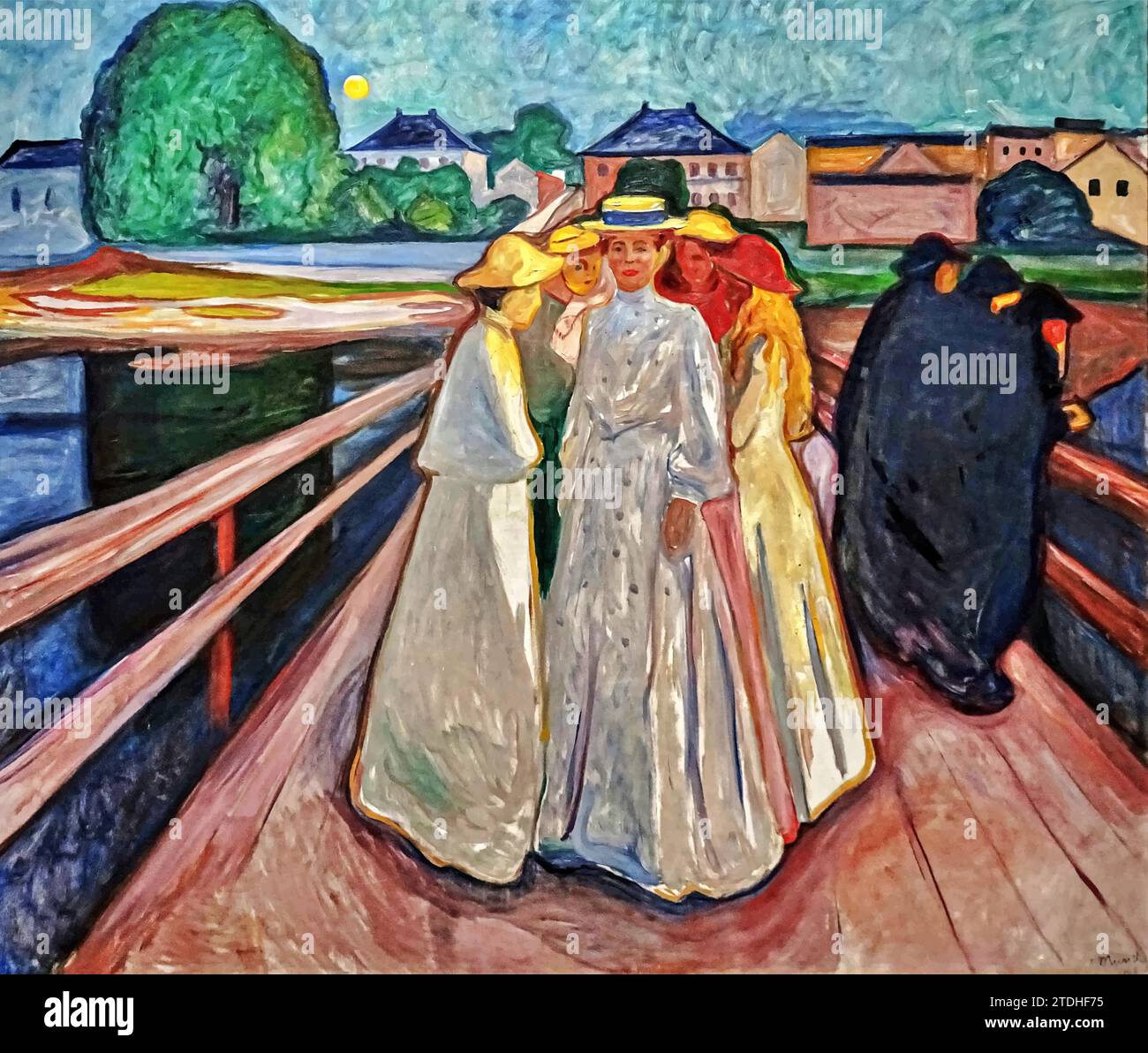 On the Bridge, 1903 (Painting) by Artist Munch, Edvard (1863-1944) / Norwegian. Stock Vector