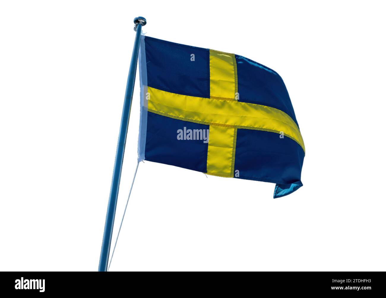 Swedish flag isolated on white transparent, Sweden sign symbol, Stock Photo