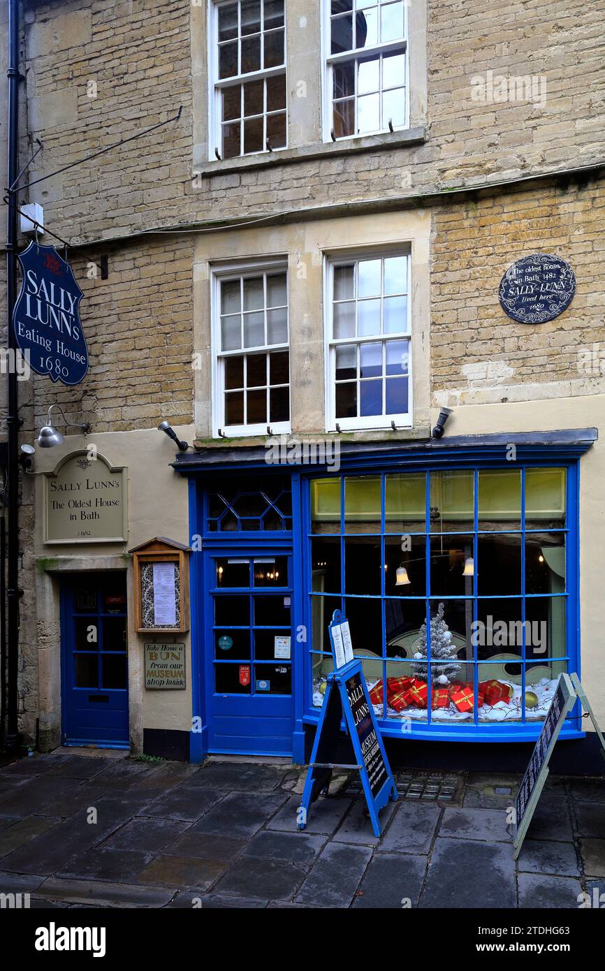 Sally Lunn's Eating House. December 2023 Stock Photo