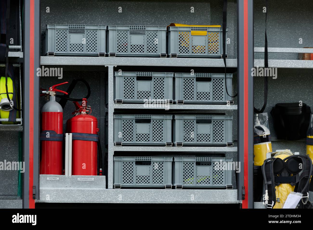 In this detailed close-up, a high-tech rescue tool, meticulously ...