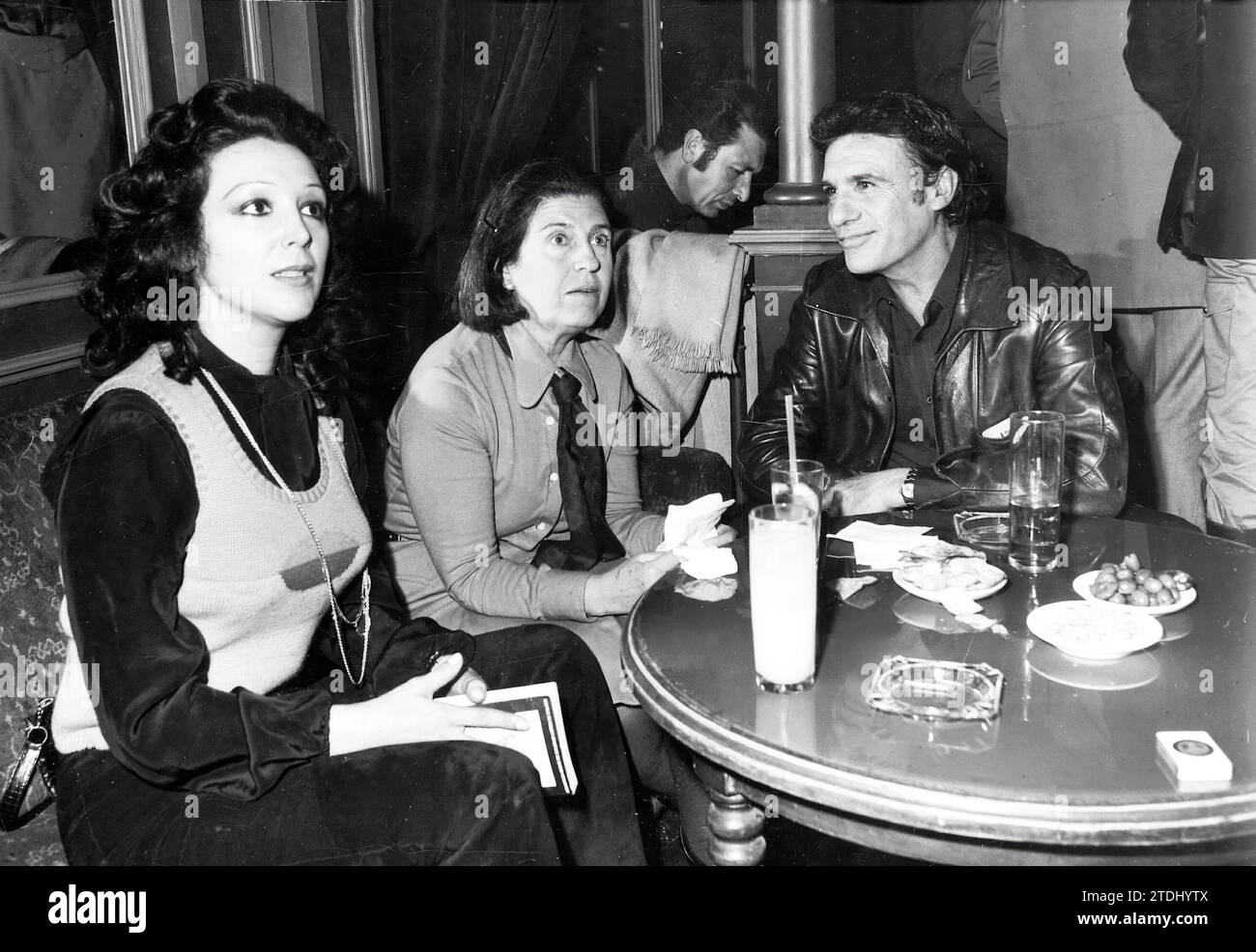 02/01/1972. Paco Rabal, Sofía Morales and Esperanza Roy at the presentation of the Book 'Hollywood Stories' by Terenci Moix. Credit: Album / Archivo ABC / Teodoro Naranjo Domínguez Stock Photo
