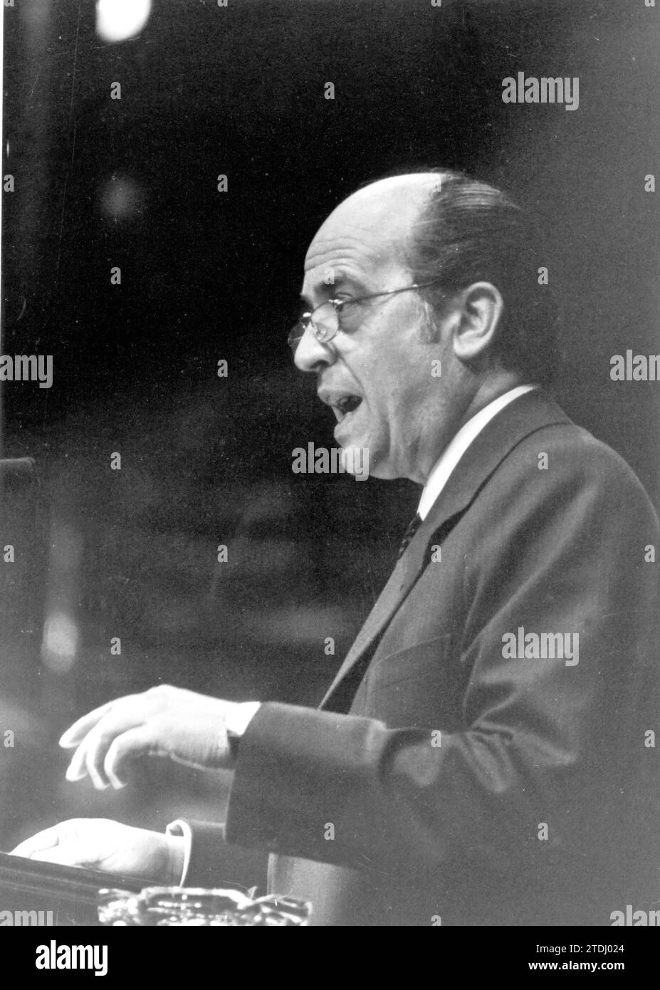 03/16/1981. Francisco Fernández Ordóñez during the presentation of the