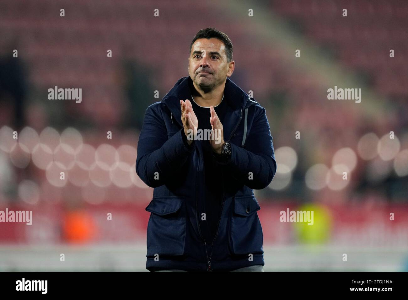 Girona, Spain. 18th Dec, 2023. Miguel Angel Sanchez coach (Girona FC) is pictured during La Liga football match between Girona FC and Deportivo Alaves, at Montilivi Stadium on Monday, December 18, 2023 in Girona, Spain. Foto: Siu Wu Credit: dpa/Alamy Live News Stock Photo