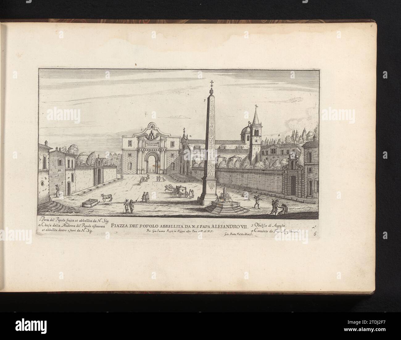 Piazza del Popolo Te Rome, Giovanni Battista Fonda, 1665 View of the