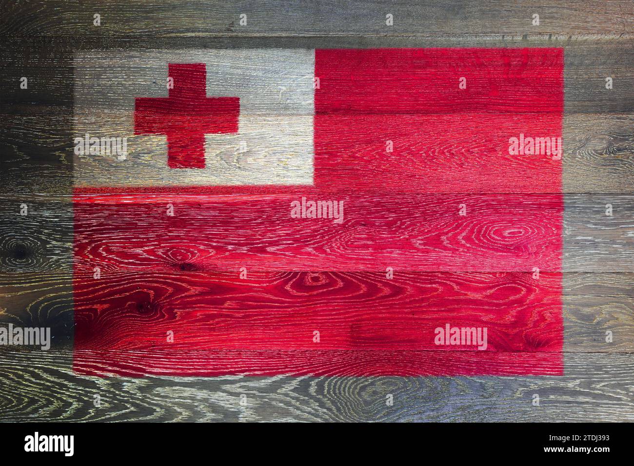 Tonga flag on rustic old wood surface background Stock Photo - Alamy