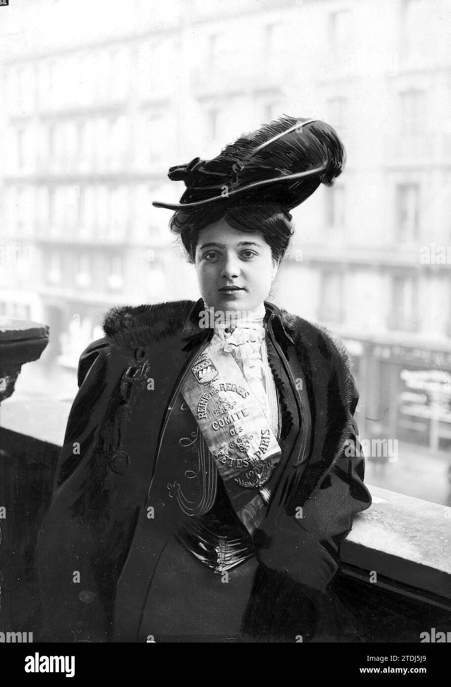 02/28/1907. The 'Mi-Careme' in Paris. Miss. Georgette Juteau queen of the queens of the carnival party. Credit: Album / Archivo ABC / M. Branger Stock Photo