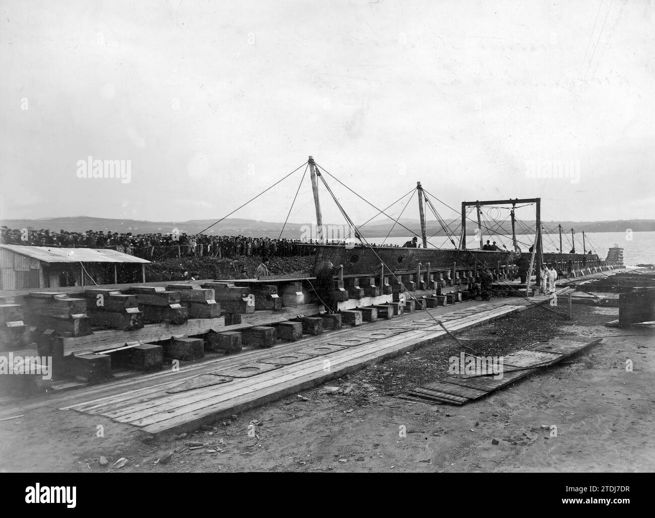 11/30/1909. The Ferrol arsenal. Laying of the keel of the Battleship 'Spain'. -approximate date. Credit: Album / Archivo ABC / Rey Stock Photo