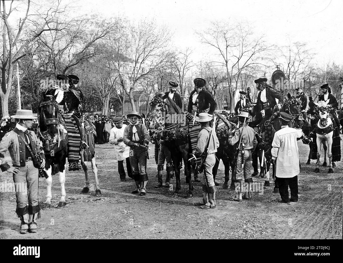 03/01/1908. Parade of "the seven Children of Écija". Third award. Madrid. The second day of Carnival. Student and Comparsas Contest. Credit: Album / Archivo ABC Stock Photo