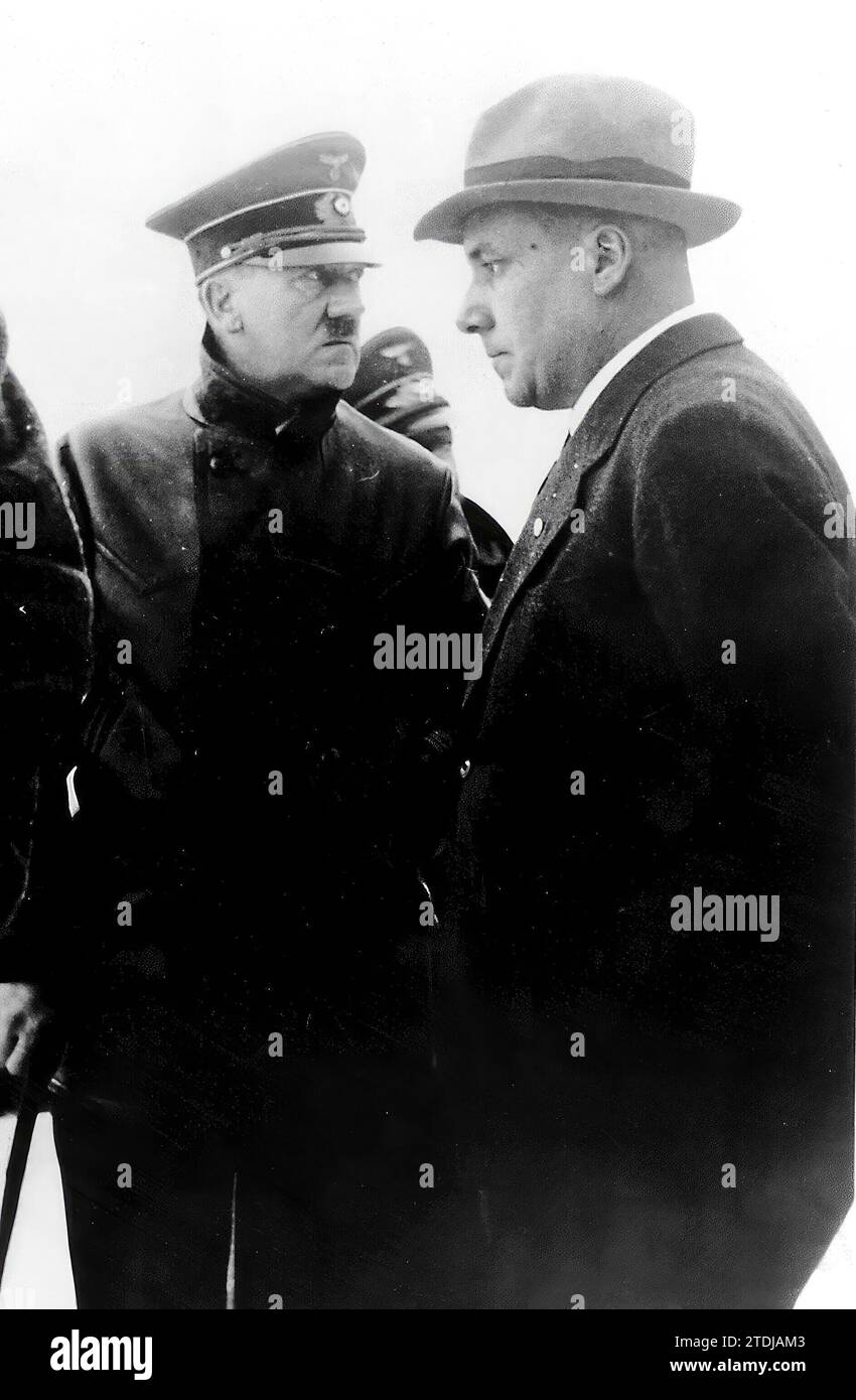 12/31/1939. Adolf Hitler with Martin Bormann. Credit: Album / Archivo ABC Stock Photo