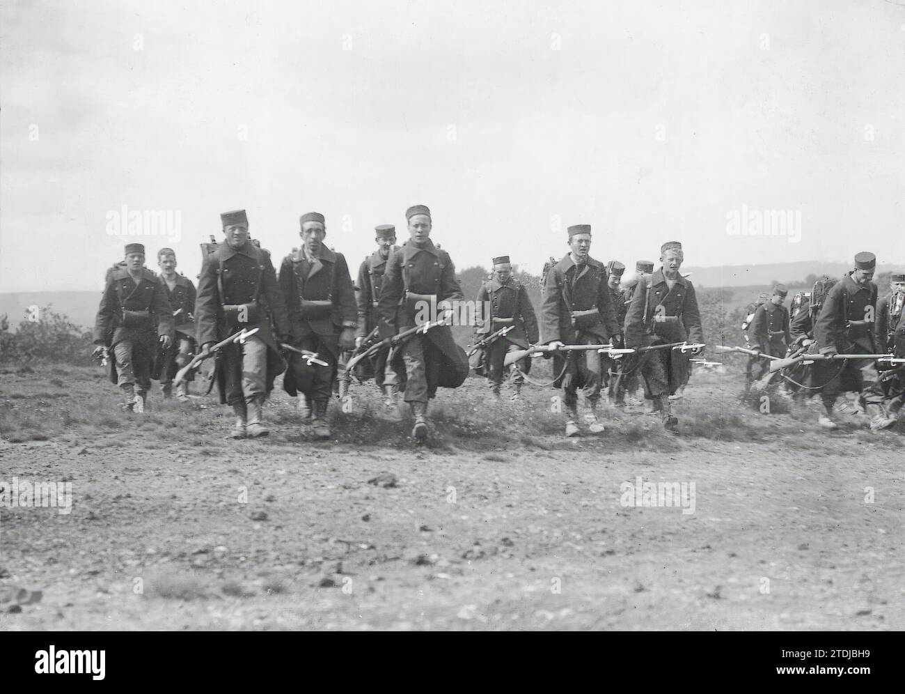 07/31/1914. The Belgian army in the War. Belgian infantry soldiers who so heroically defend Liège from the attack of the Germans. Credit: Album / Archivo ABC / Charles Chusseau Flaviens Stock Photo