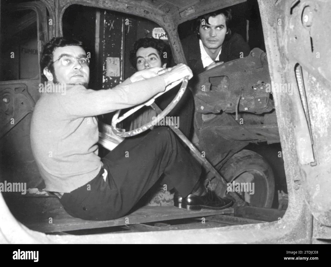 12/31/1966. The writer Fernando Arrabal with Jean Claude and Victor García. Credit: Album / Archivo ABC / Torremocha Stock Photo