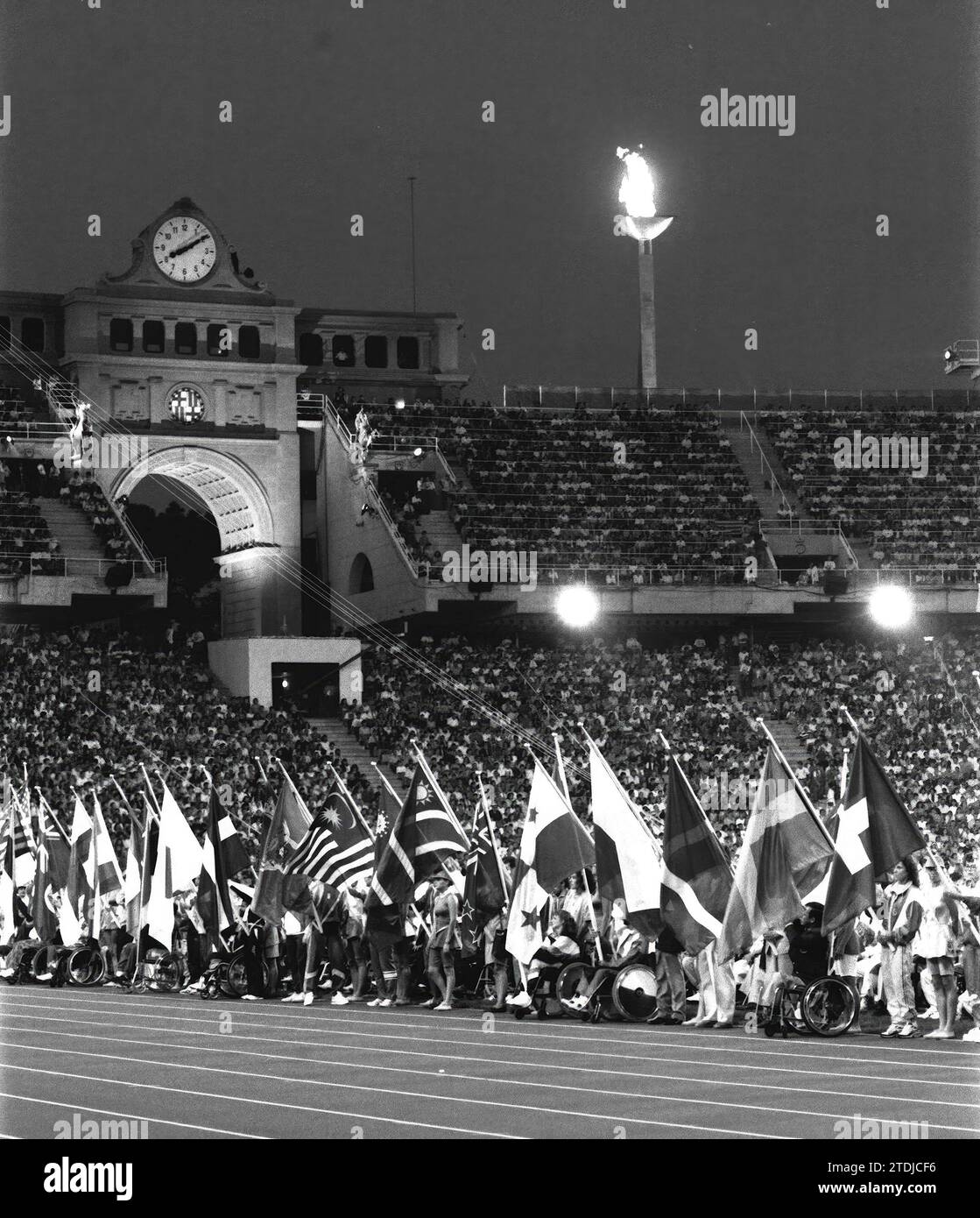 Barcelona..September 1992..Paralympic Games...Photo Jordi Romeu...Archdc.. Closing ceremony. Credit: Album / Archivo ABC / Jordi Romeu Stock Photo