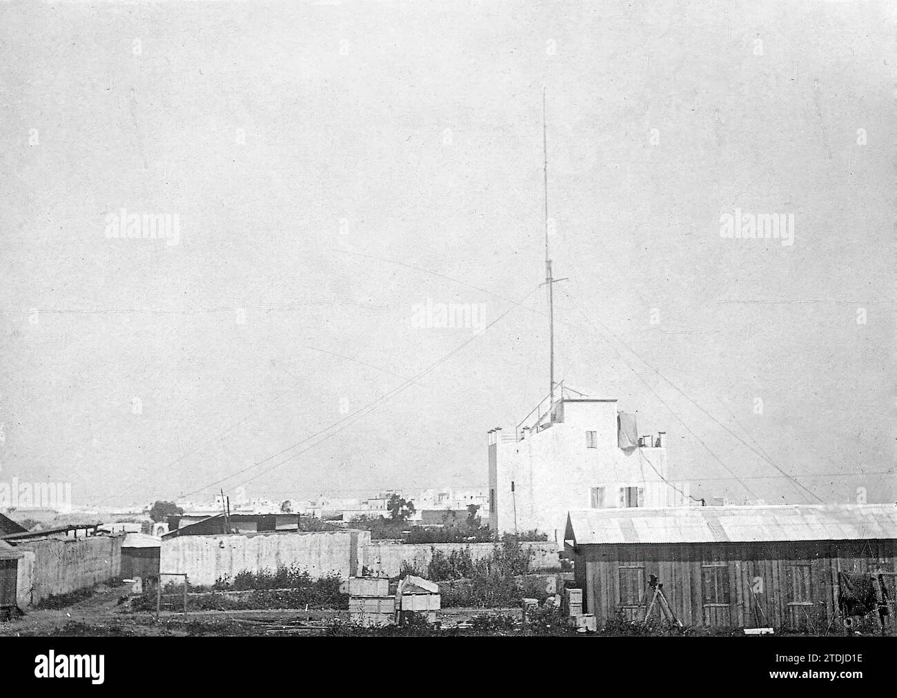 03/31/1912. Francophobic uprising in Fez. Building of the wireless telegraphy station that was rudely attacked by the Moors and in which several of the telegraphers who defended it died. Credit: Album / Archivo ABC / M. Rol Stock Photo