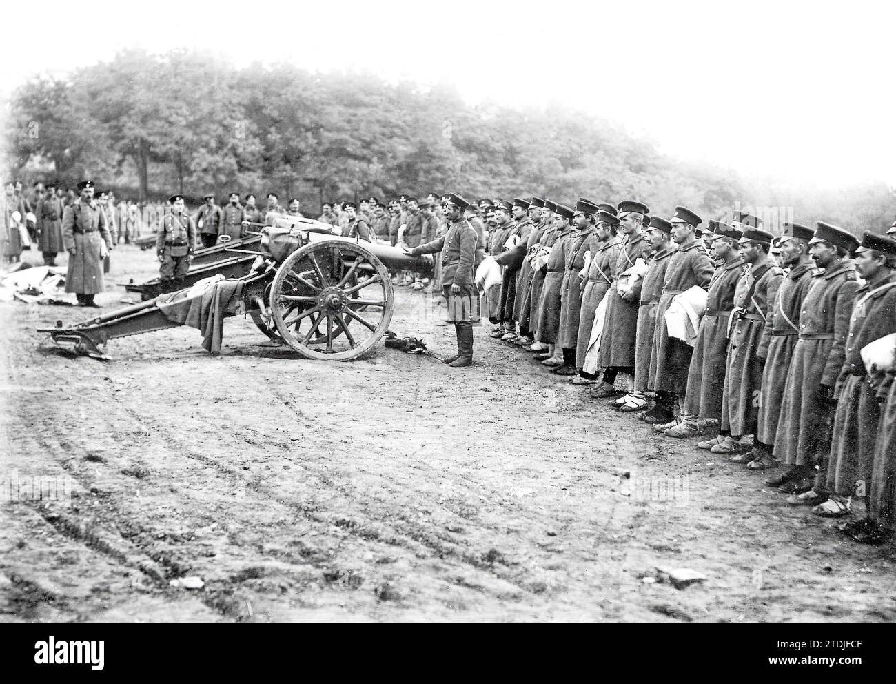 09/30/1915. From the Bulgarian army. An artillery regiment reviewing before setting off to the Serbian border. Credit: Album / Archivo ABC / Charles Chusseau Flaviens Stock Photo