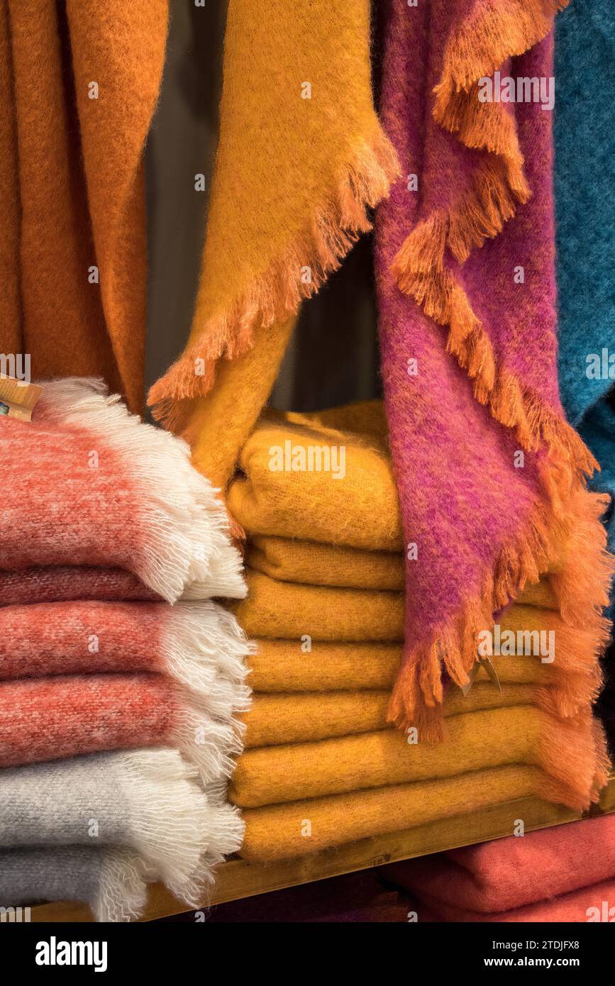 Woven goods, Handweavers Mill, Avoca, Co. Wicklow, Ireland Stock Photo Alamy