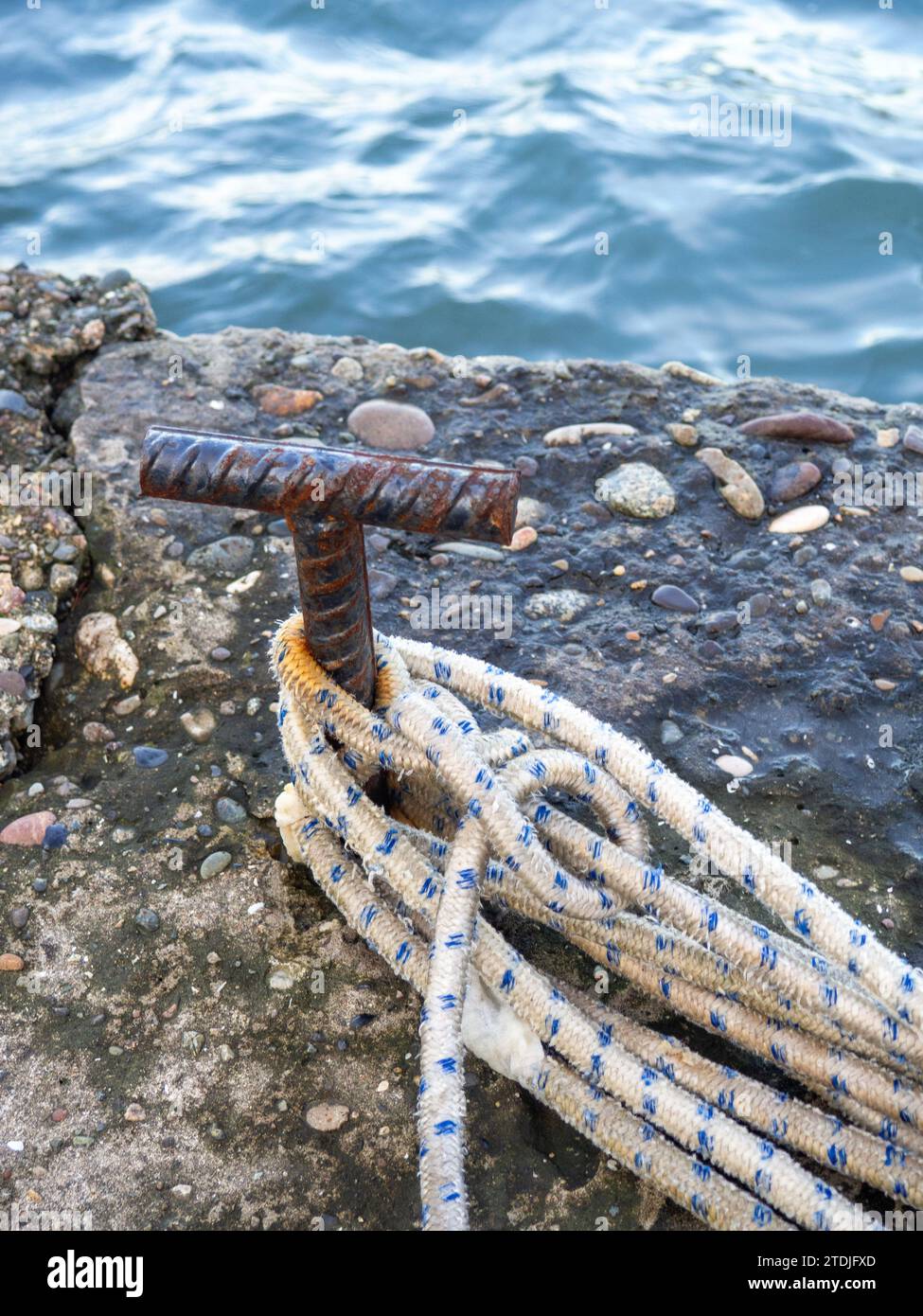 Place for attaching a small boat. Fittings for tying the mooring line