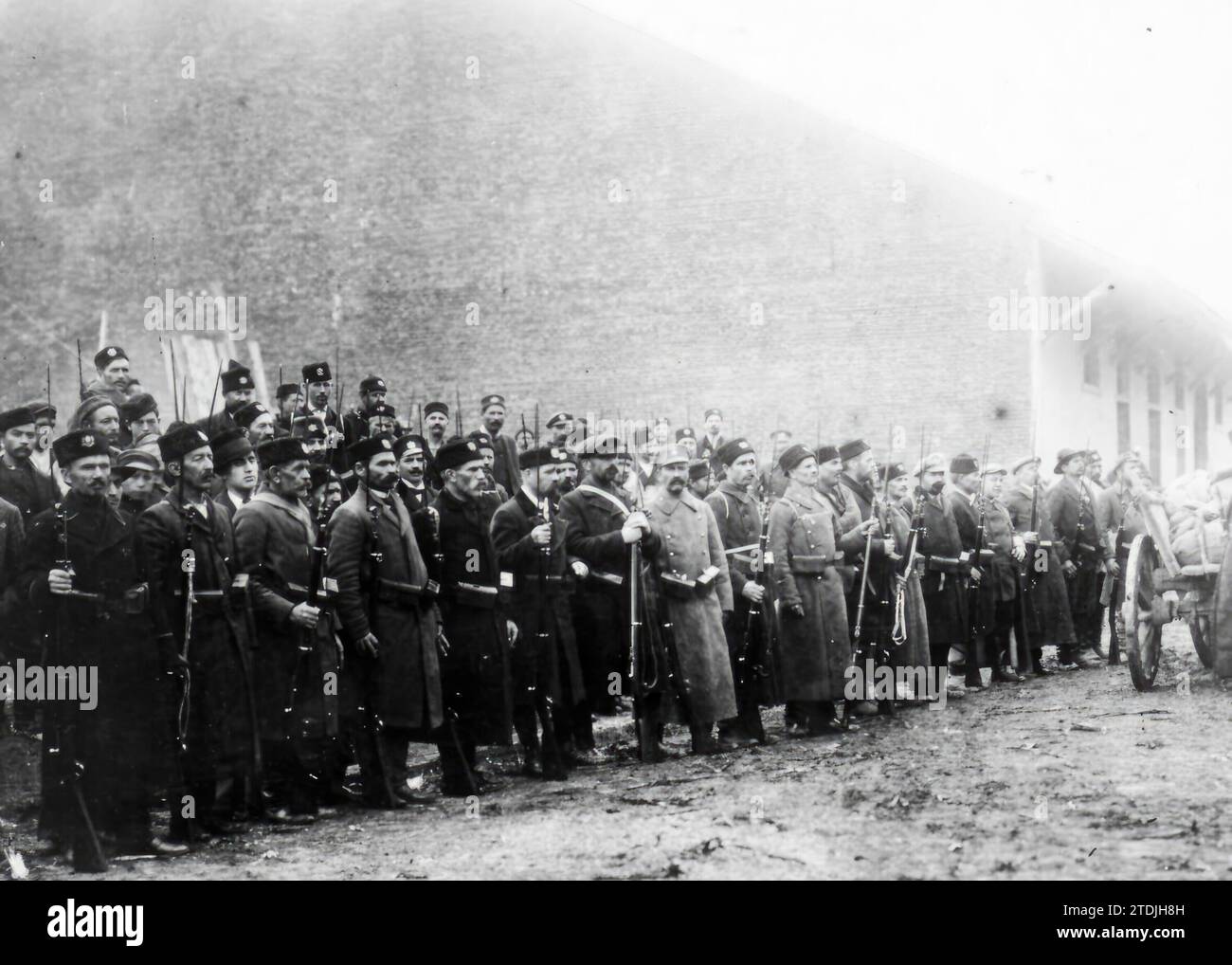 09/30/1912. The Eastern War. Bulgarian Army Reservists Reviewing in Sofia. Credit: Album / Archivo ABC / Argus Stock Photo