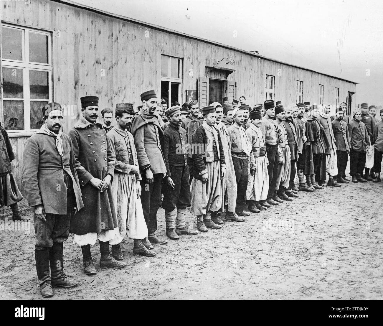 12/31/1914. In a German prisoner camp. Soldiers from Different Nations, Belonging to the Allied Armies, Concentrated in Zossen. Credit: Album / Archivo ABC / Louis Hugelmann Stock Photo