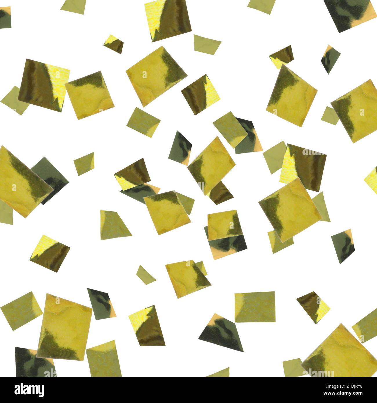 Shiny golden confetti falling on white background Stock Photo - Alamy