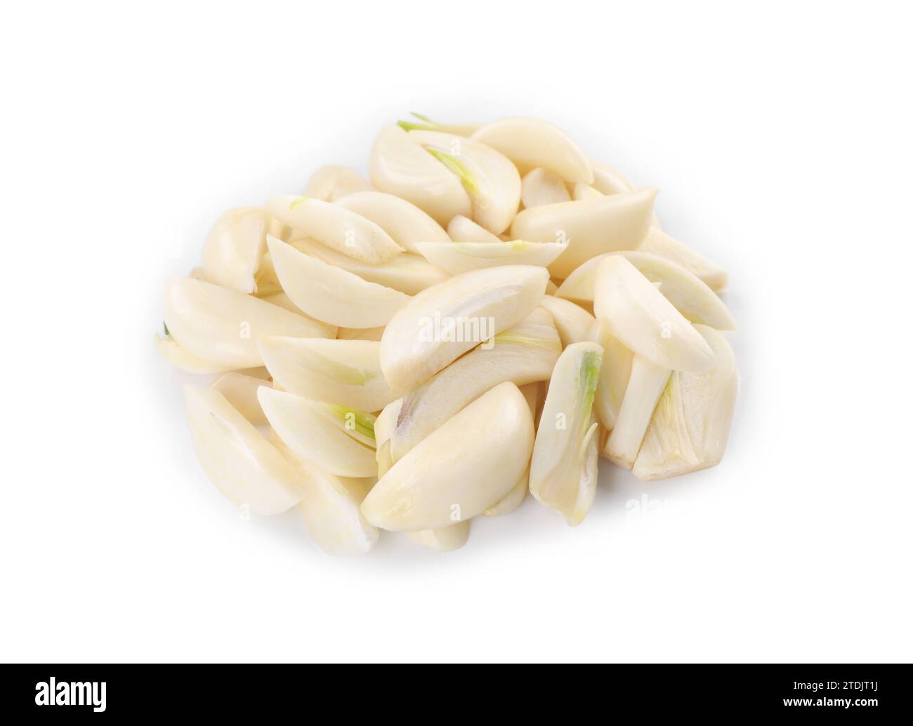 Peeled cloves of fresh garlic isolated on white Stock Photo - Alamy