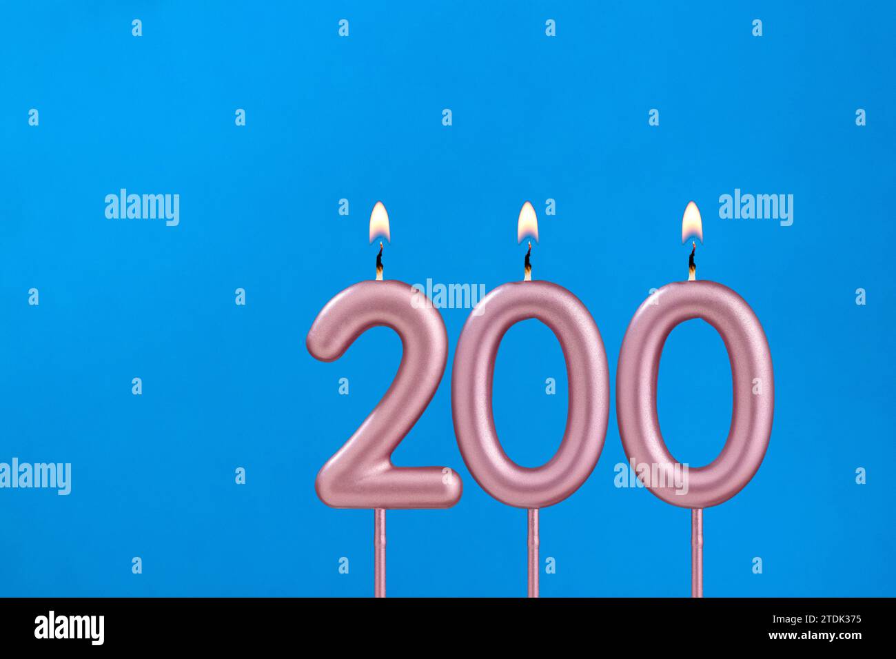 Candle number 200 - Number of followers or likes Stock Photo