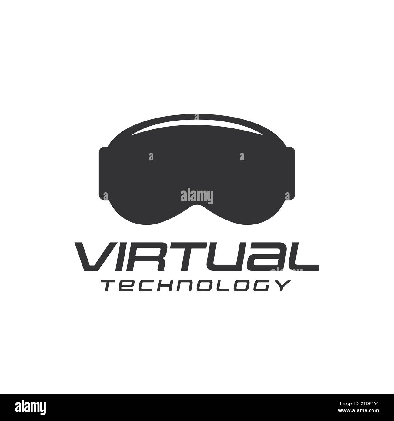 Virtual reality headset, VR glasses device vector logo design concept Stock Vector
