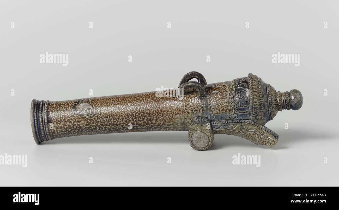 Wager cup in the shape of a cannon, anonymous, 1589 Stone cup (drinking ...