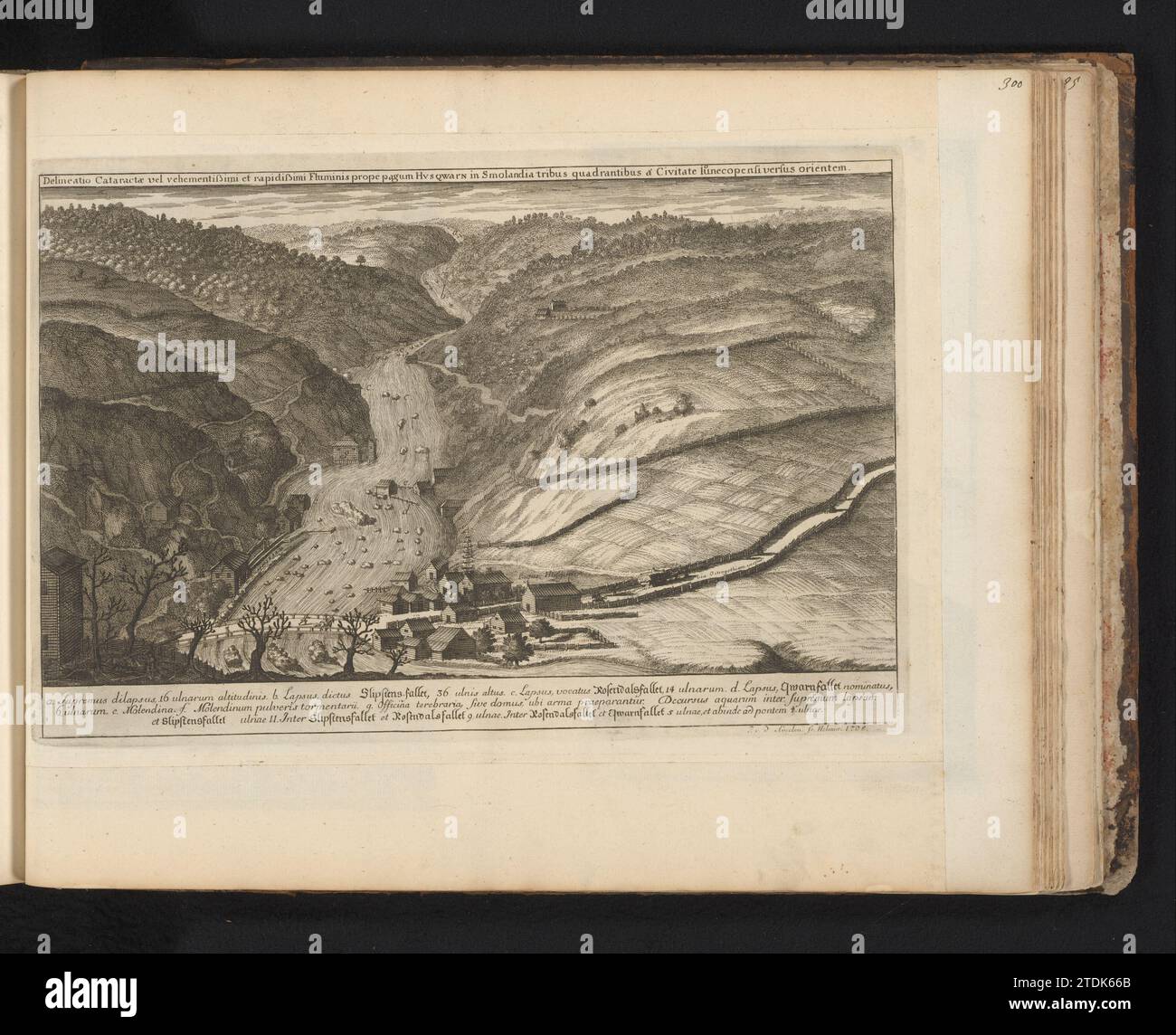 View of the waterfalls of Huskvarna, Johannes Jacobsz van den Aveele