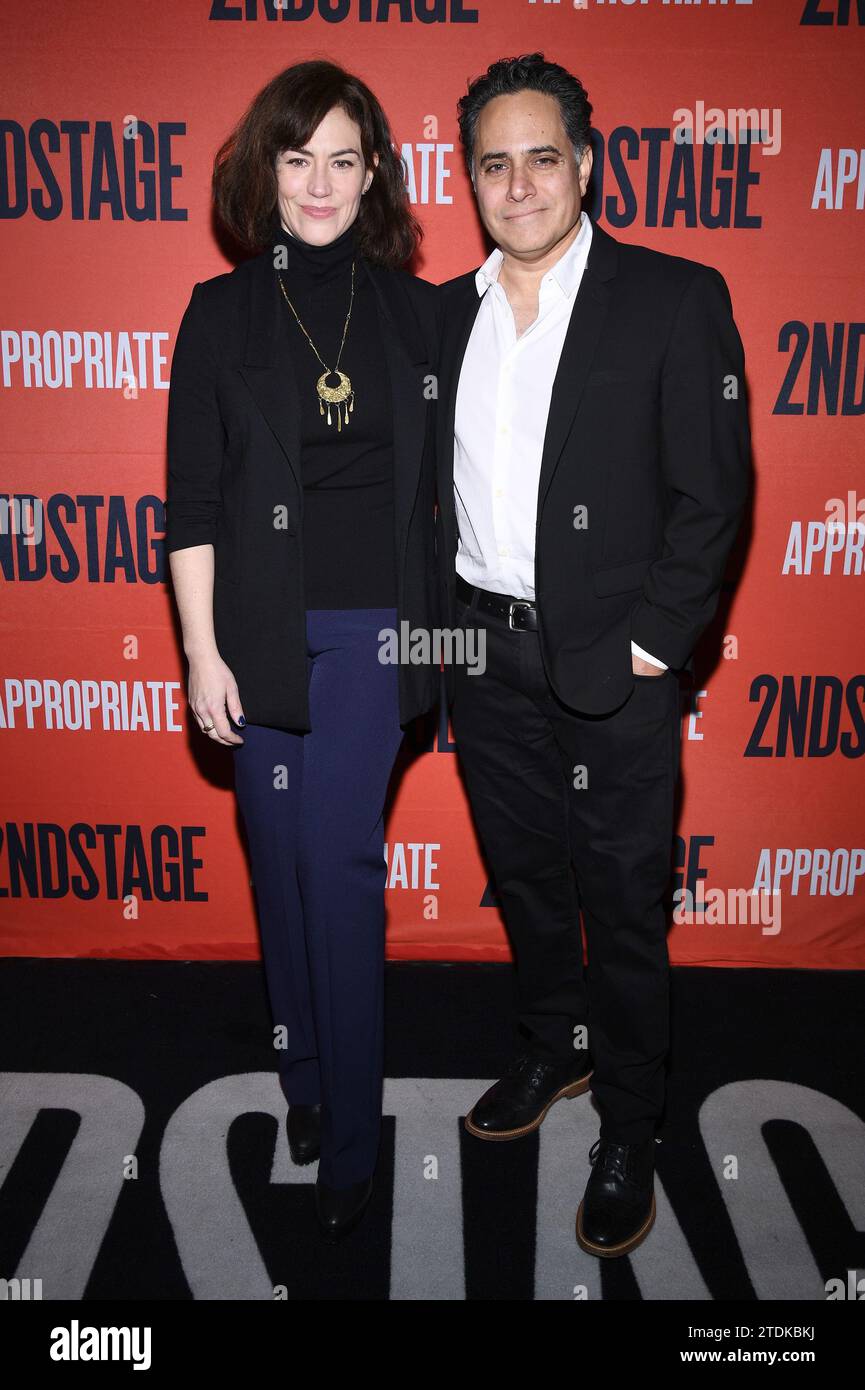 New York, USA. 18th Dec, 2023. (L-R) Maggie Siff and Rajiv Joseph attend the 'Appropriate' Broadway opening night at the Hayes Theater, New York, NY, December 18, 2023. (Photo by Anthony Behar/Sipa USA) Credit: Sipa USA/Alamy Live News Stock Photo