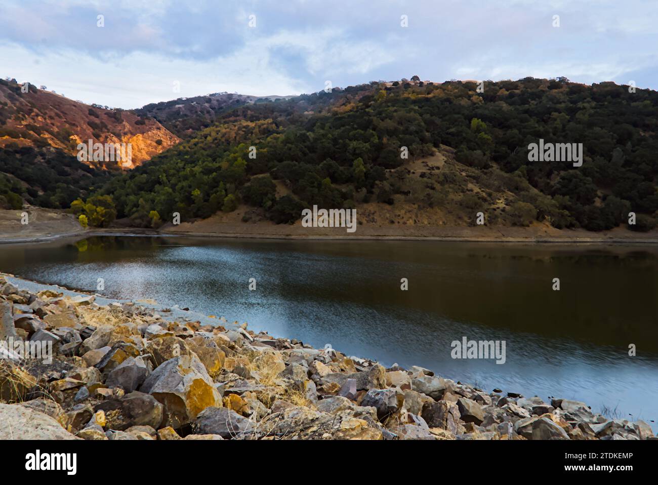 Coyote lake in the golden hour. Stock Photo