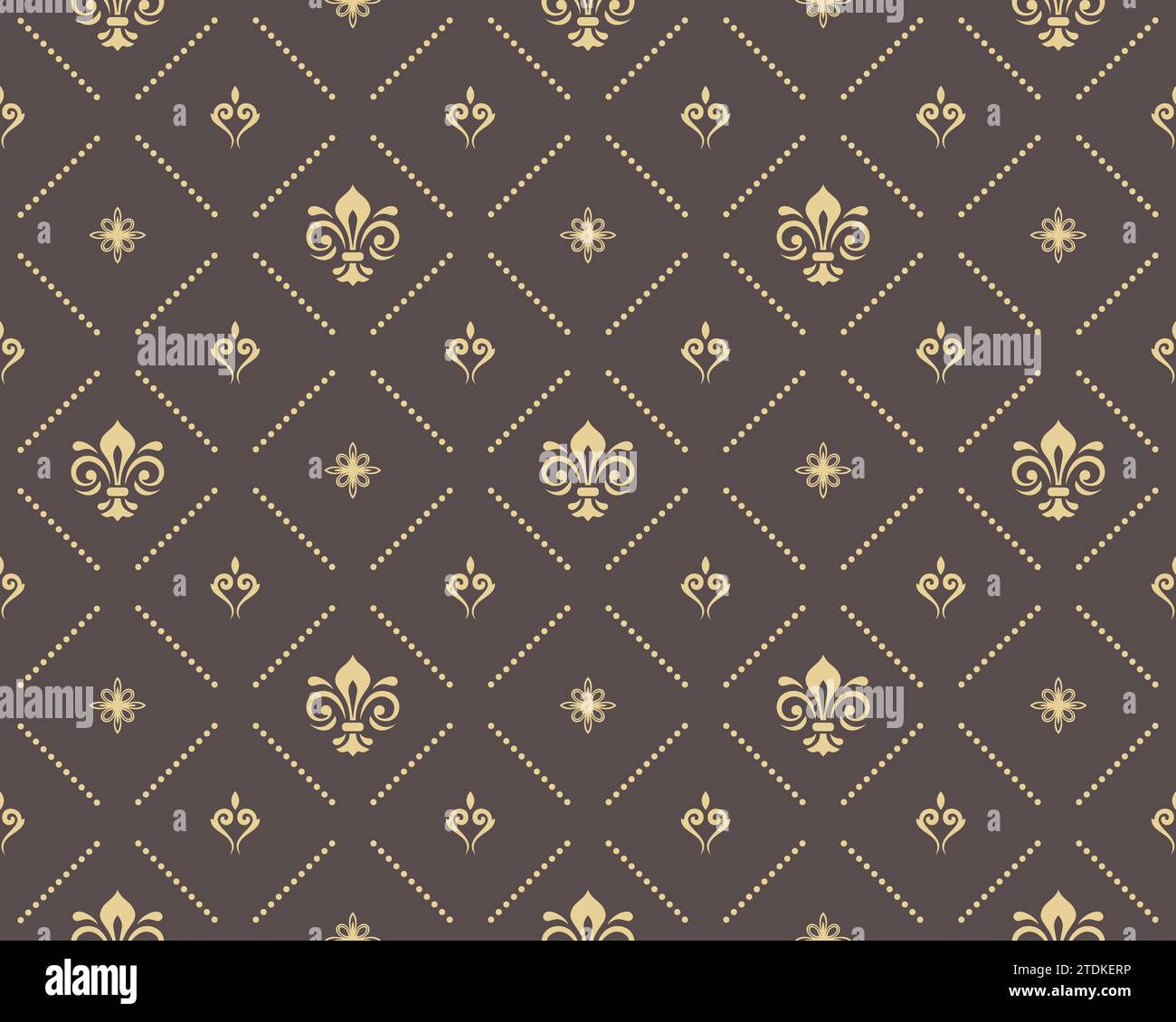 Seamless vector pattern. Modern geometric ornament with royal lilies ...