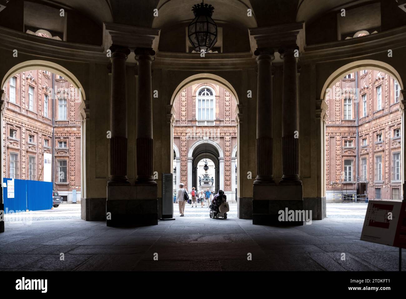 View of the interior of Palazzo Carignano, a historical building located in Turin, Italy, housing the  National Museum of the Italian Risorgimento Stock Photo