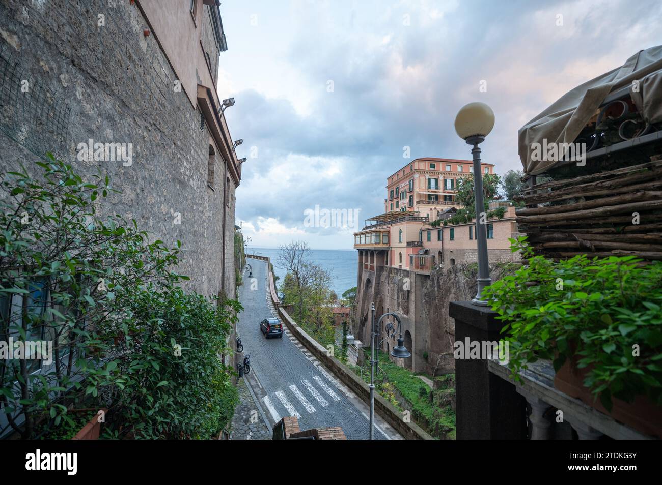 Sorrento, Italy 2023 November 19 View of the harbor and cliffs of
