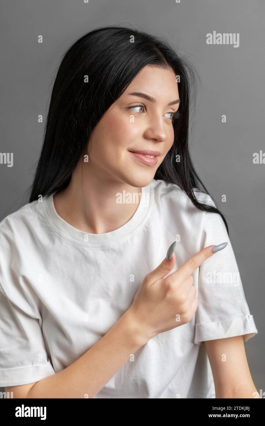 Portrait of a smiling young teenager girl. Stock Photo