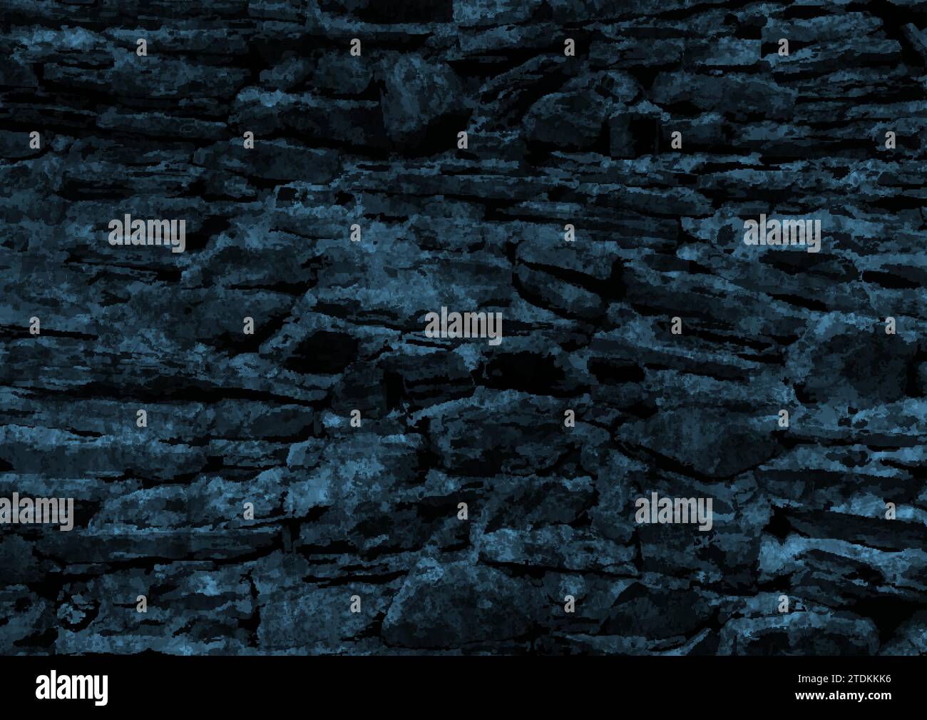 Ancient dark blue stone wall grunge texture background. Vector illustration Stock Vector