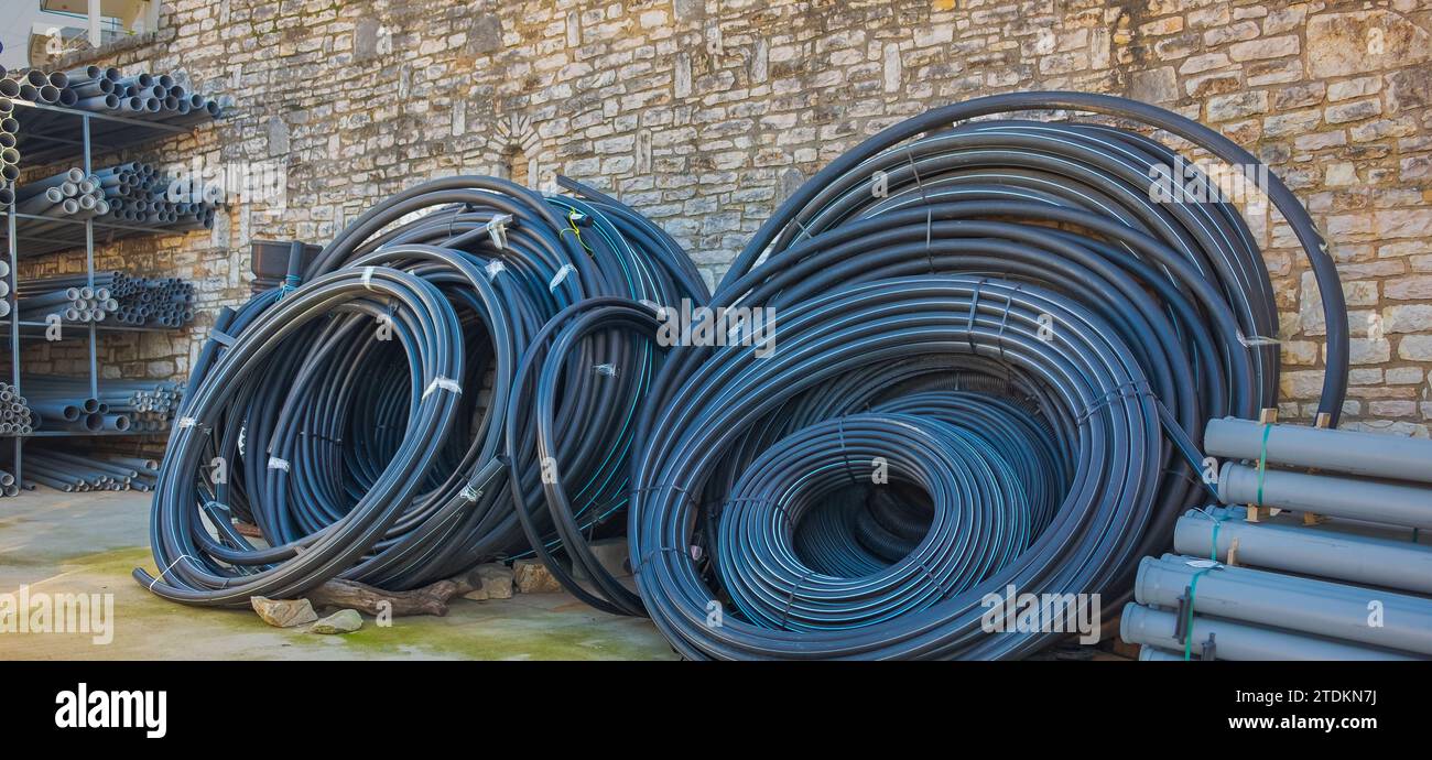 HDPE pipe for water supply. PE pipe plant, Industrial PE pipes with