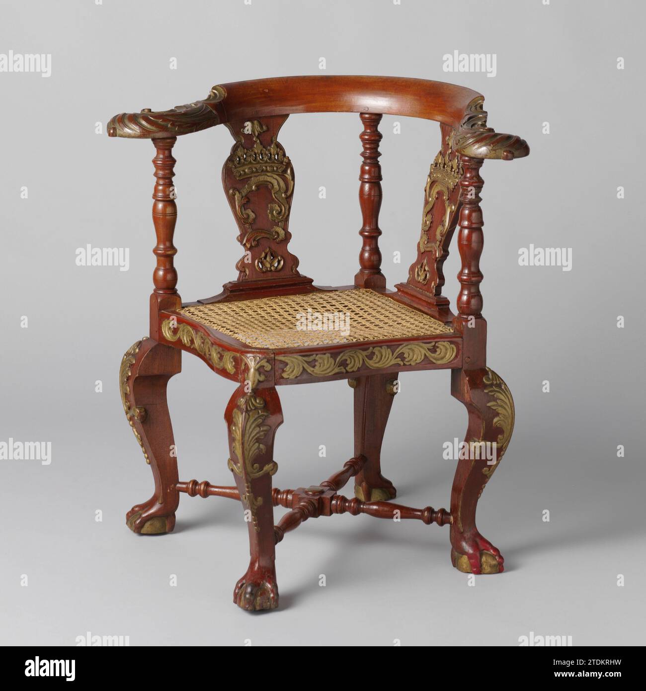 Armchair, anonymous, c. 1750 - c. 1760 Arm chair of painted Indonesian ...