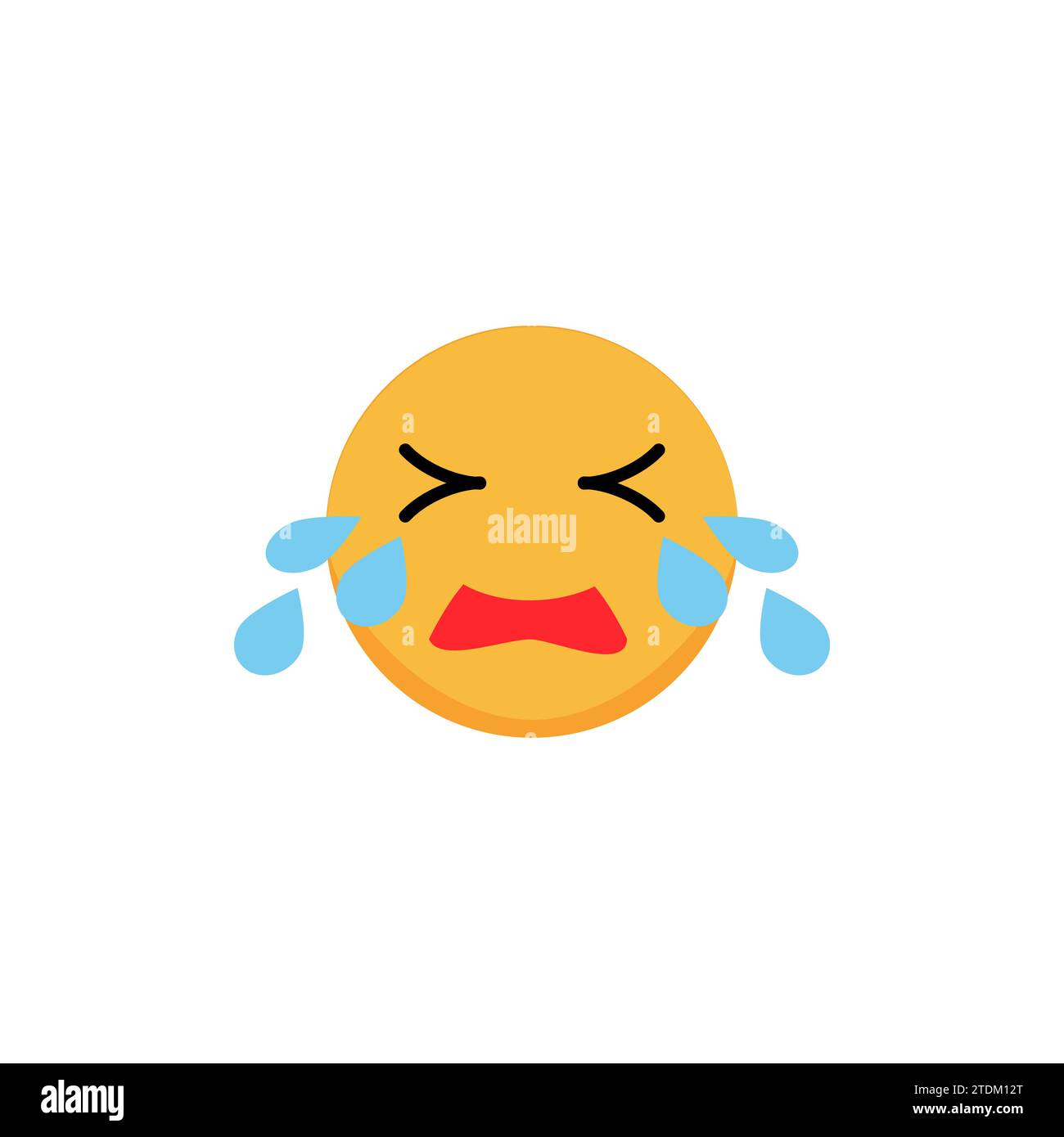 Crying emoticon. Cartoon emoji. Vector illustration Stock Vector Image ...