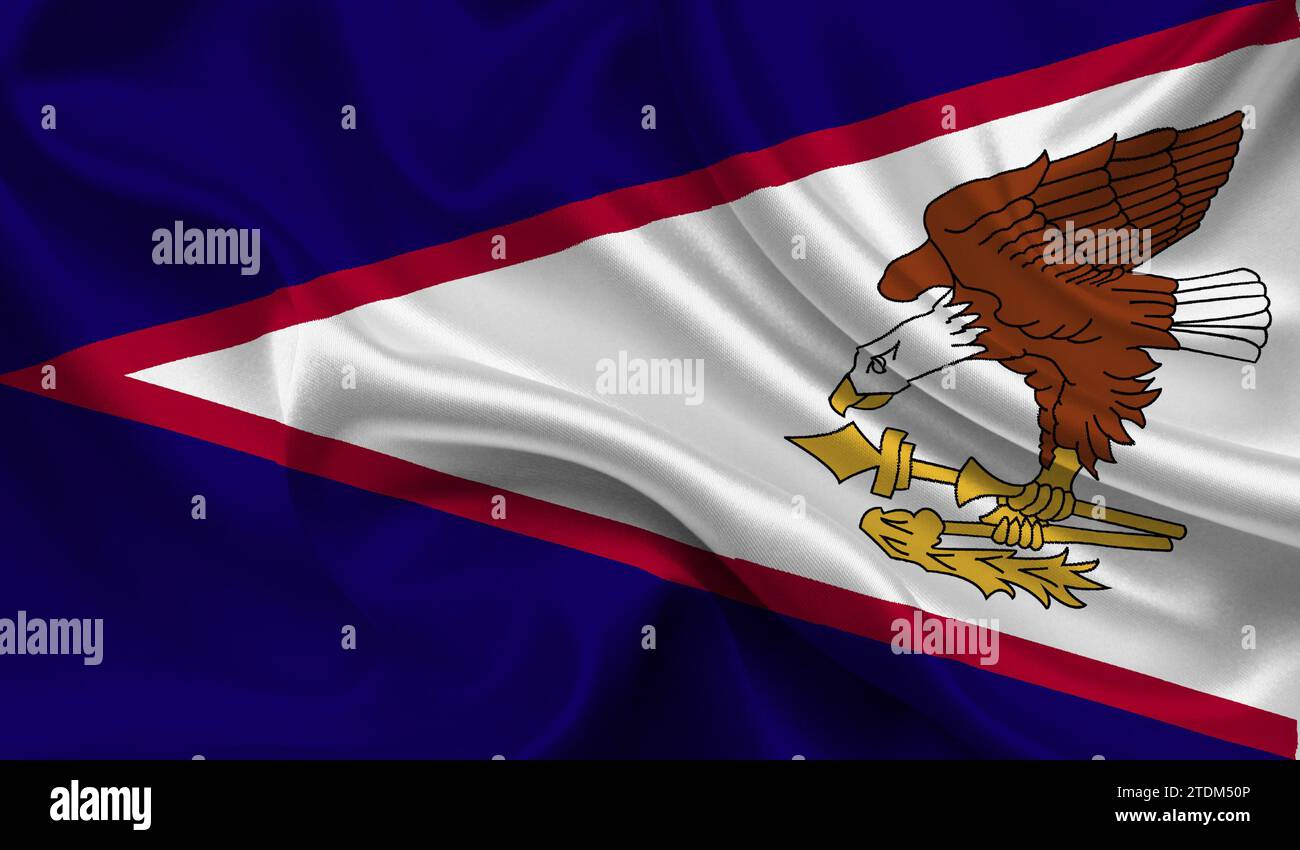 High detailed flag of American Samoa. National American Samoa flag. 3D ...