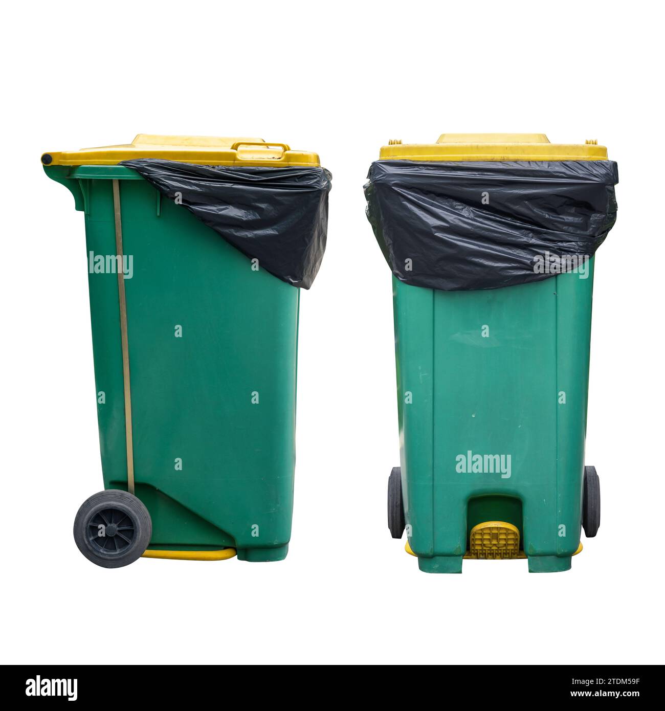 Trash bin isolated over a white background Stock Photo - Alamy