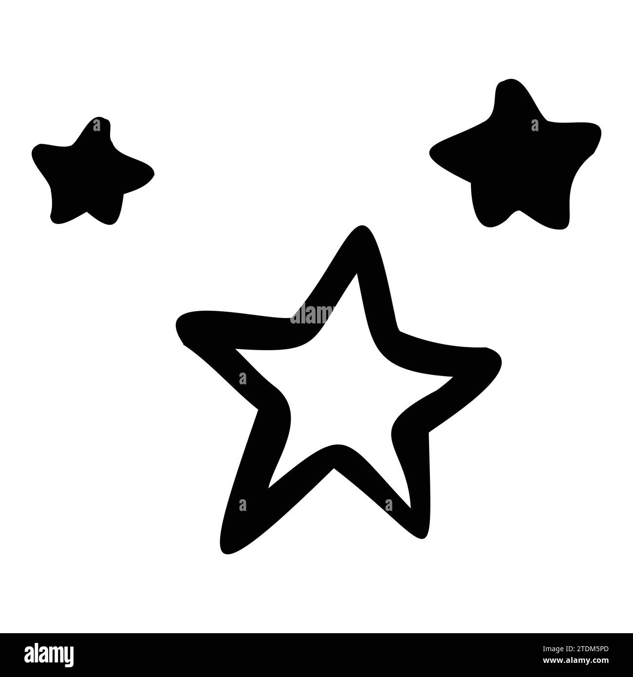 Vector of doodle stars. Hand drawn, doodle elements isolated on white background Stock Vector